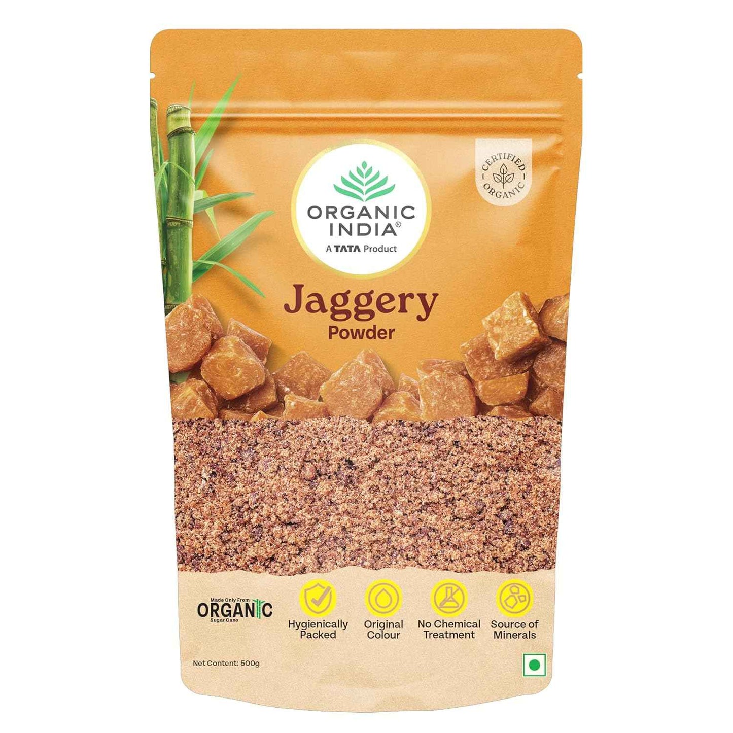 ORGANIC INDIA Jaggery Powder - 500G, Pure & Natural, No Chemical Additives