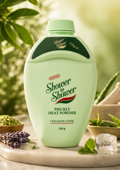 Shower To Shower Ayurvedic Prickly Heat Powder Cologne Cool,150G, Pack of 1