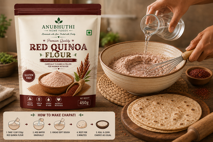 Red Quinoa Flour 450g | Red Quinoa Seed Powder | Finely Ground Quinoa Flour | For Dosa, Roti, Pancakes & Baking