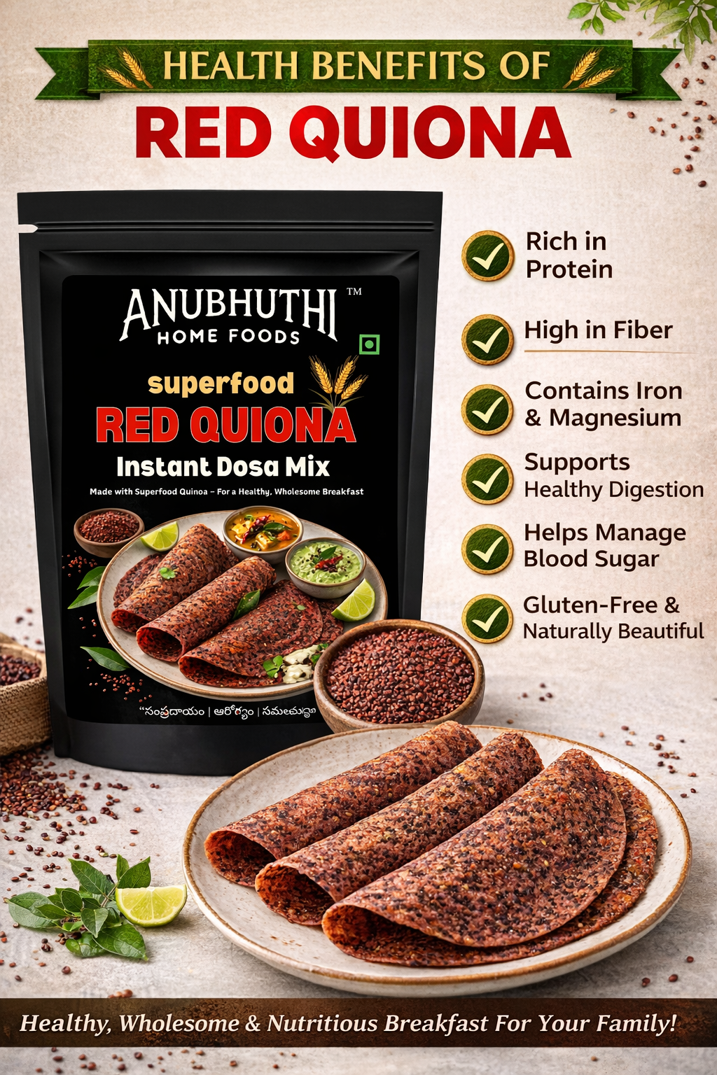 Red Quiona Dosa Mix 250g