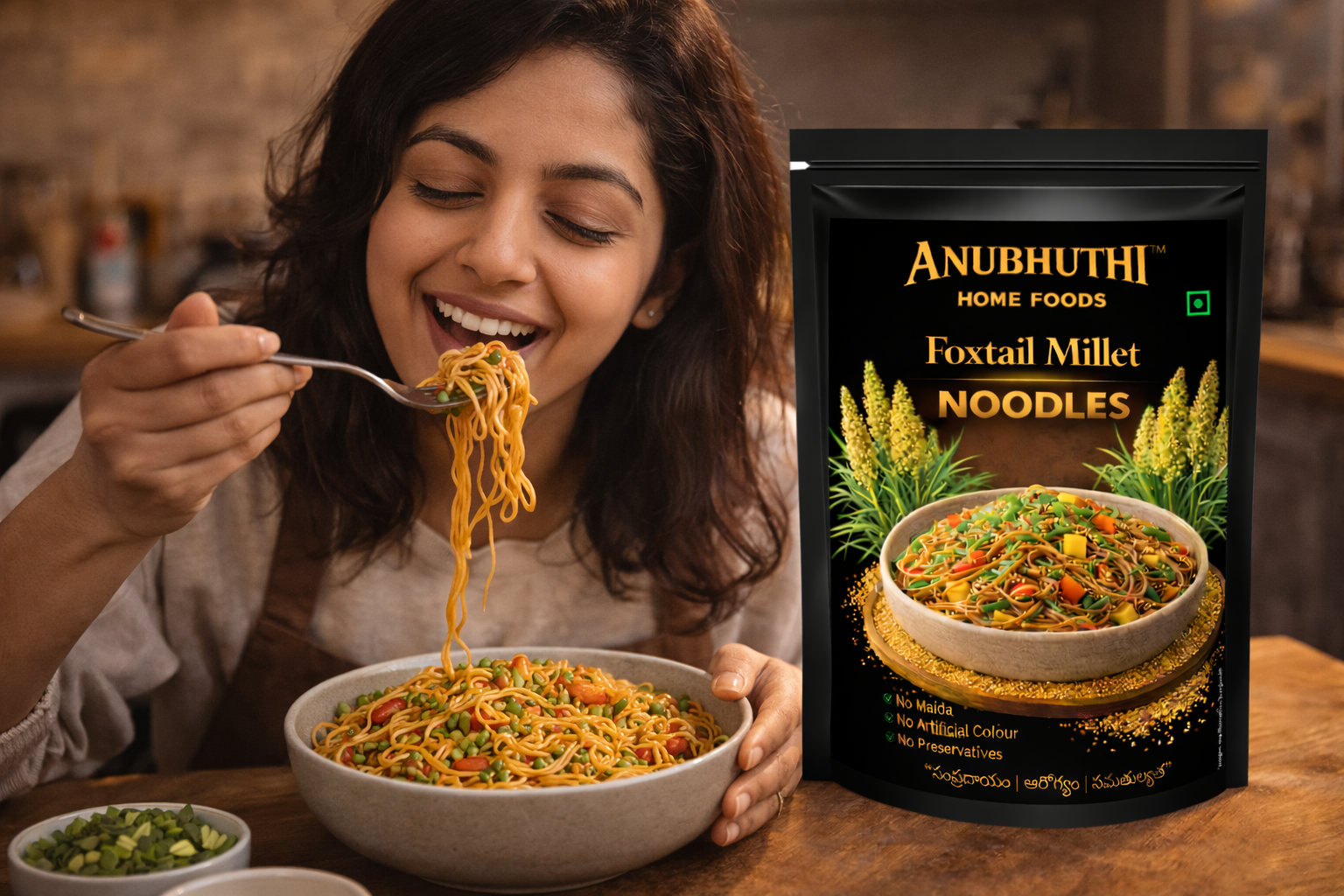 Foxtail  Millet Hakka Noodles 200g - Anubhuthihomefoods