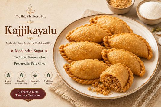 Kajjikayalu | Crispy Homemade Indian Sweet | Made with Sugar & Ghee | No Added Preservatives