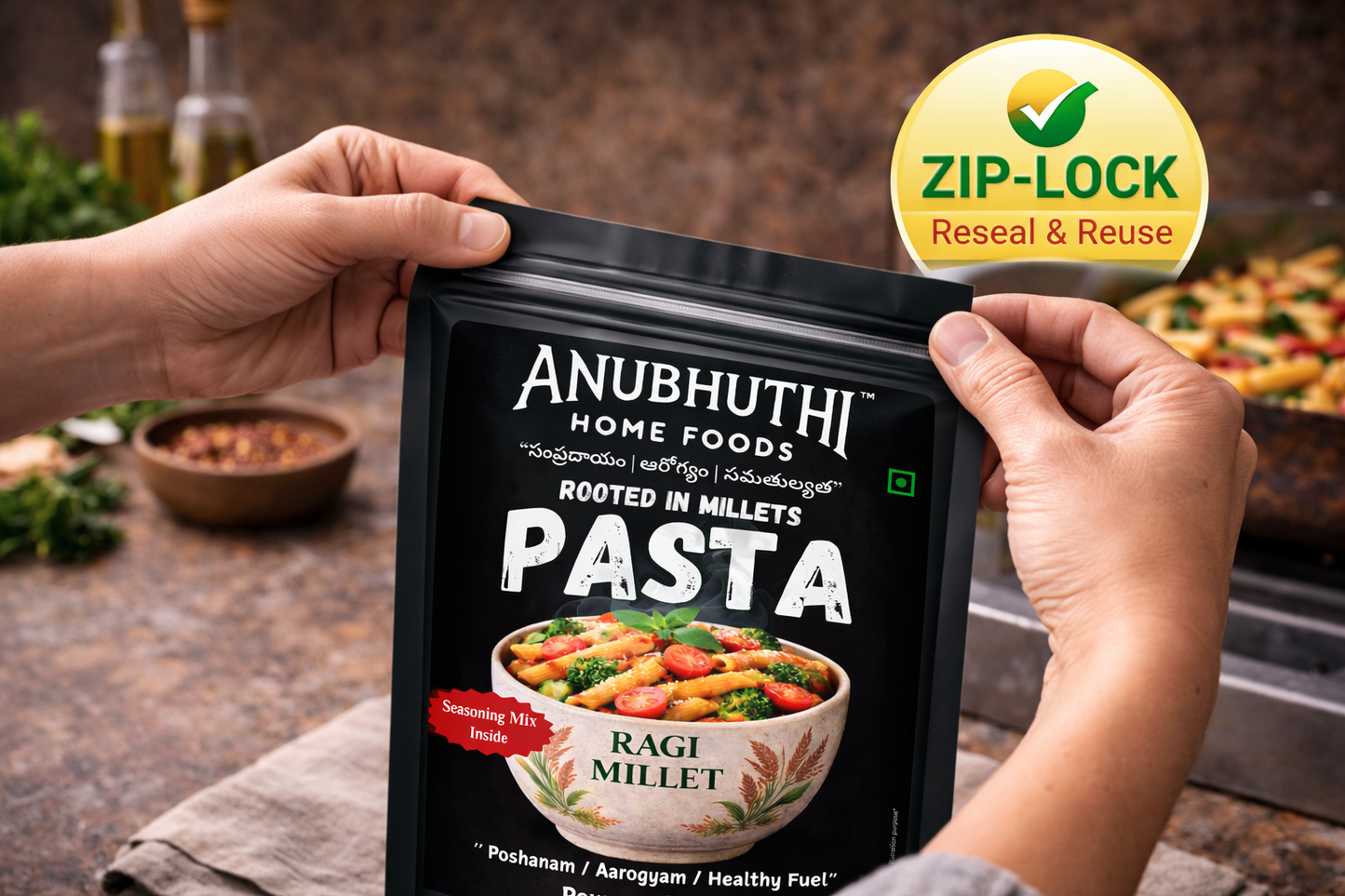 Ragi Millet Pasta 200g - Anubhuthihomefoods