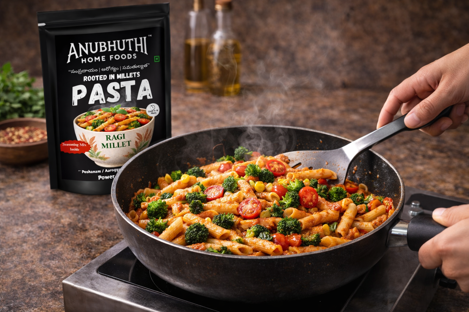 Ragi Millet Pasta 200g - Anubhuthihomefoods