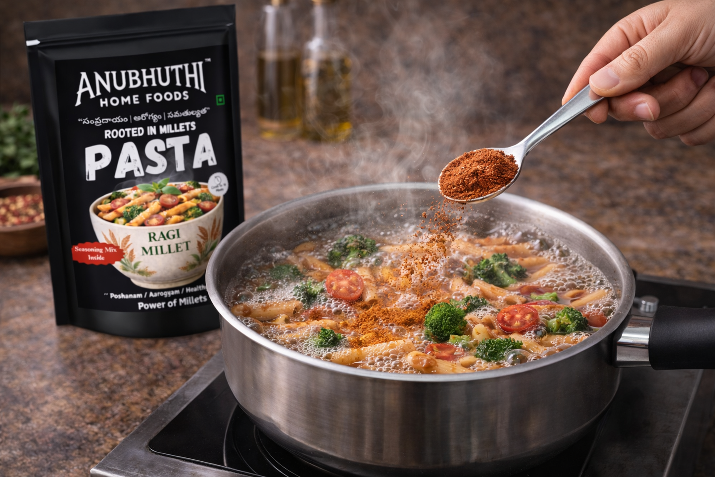 Ragi Millet Pasta 200g - Anubhuthihomefoods