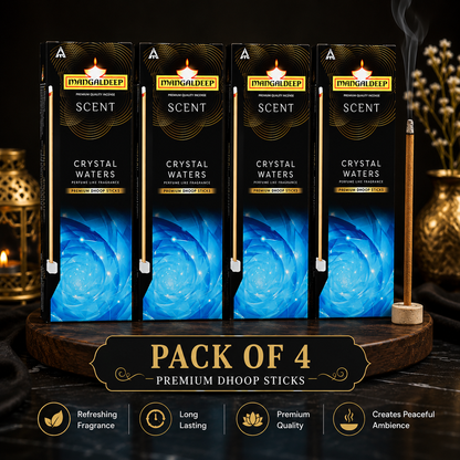 Mangaldeep Scent Dry Dhoop Sticks - Crystal Waters, 24 pcs