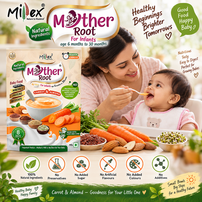 Millex Mother Root Carrot & Almond Baby Food - 6 To 30 Months, 400 g