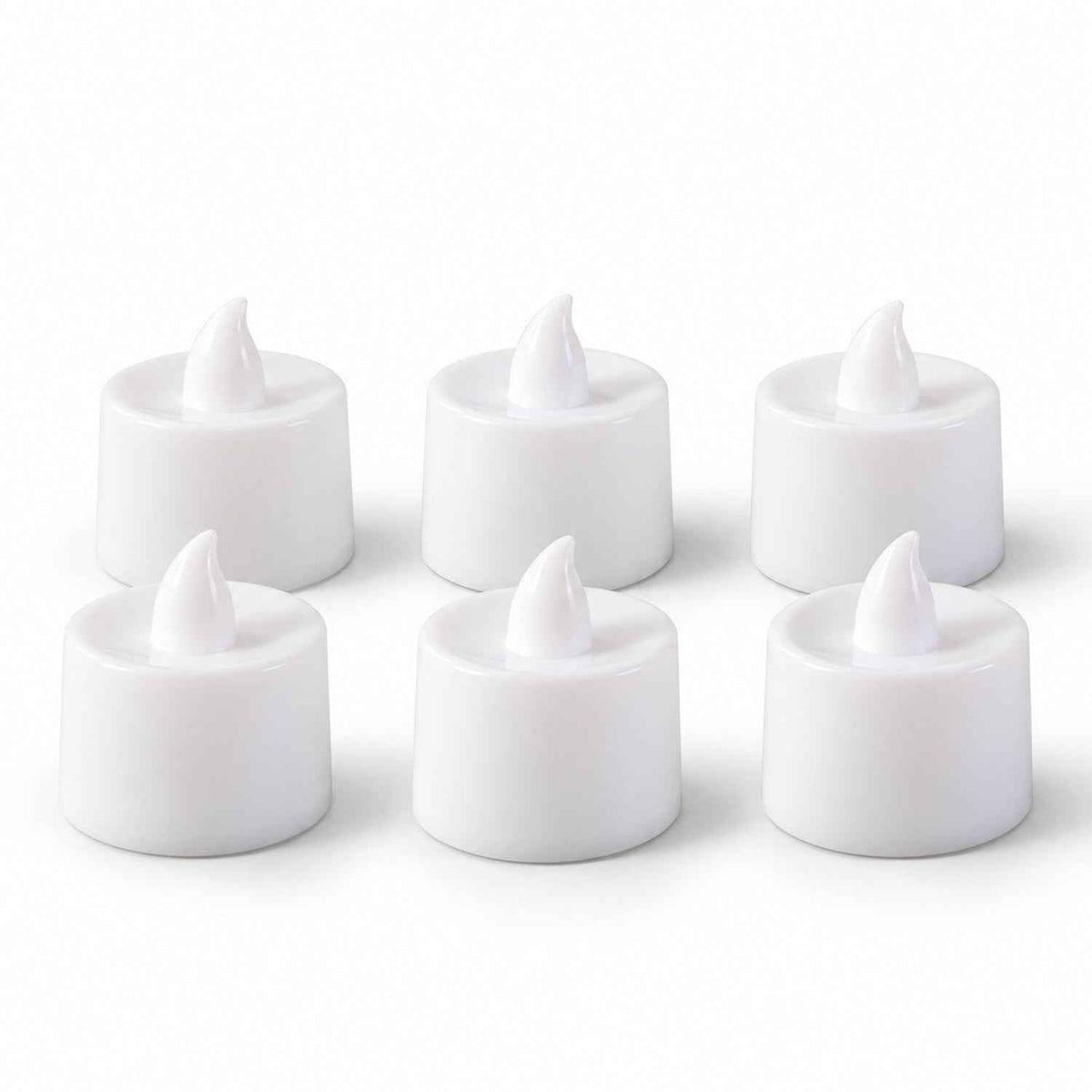 Green Flameless Led Tealight Candles For Festival And Home Decor (6 Pc Set)