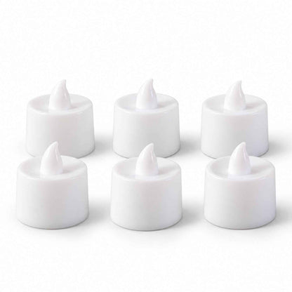 Green Flameless Led Tealight Candles For Festival And Home Decor (6 Pc Set)
