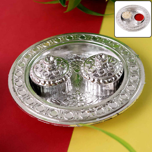 Round Shape Special Puja Thali Kumkum Thali Holder (1 Pc  Small)