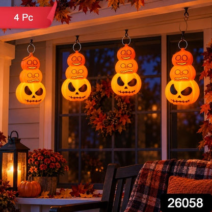 Halloween 3 Layer Pumpkin Led Hanging Lights For Party Home Decor (4 Pc Set)