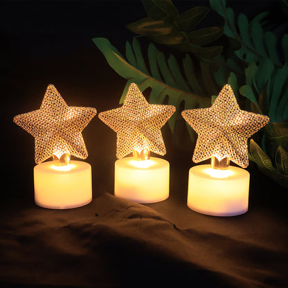 Set Of 12 Decorative Led Star Candles