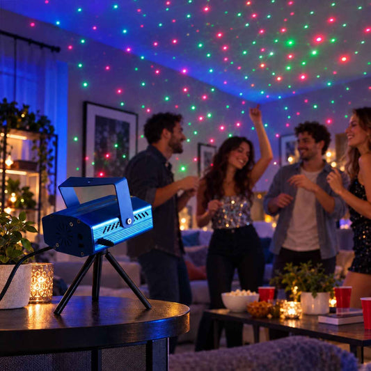 Sound Activated Laser Dot Projector Party Light With Tripod (1 Set)