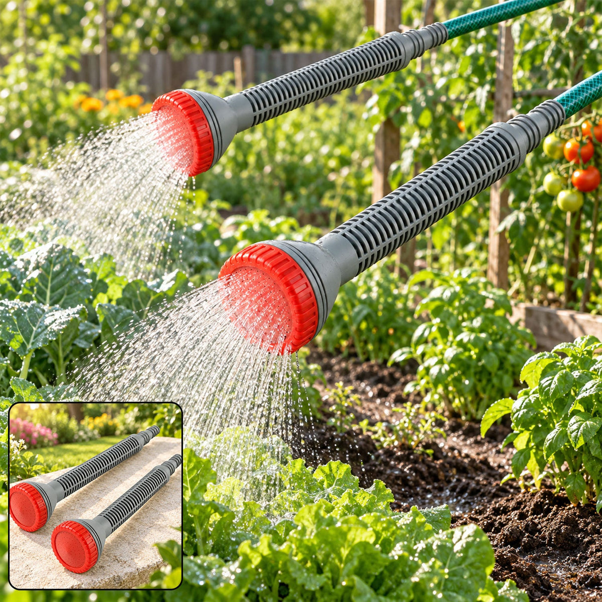 Garden Hose Water Spray Nozzles For Gentle Plant And Flower Watering (2 Pc Set)
