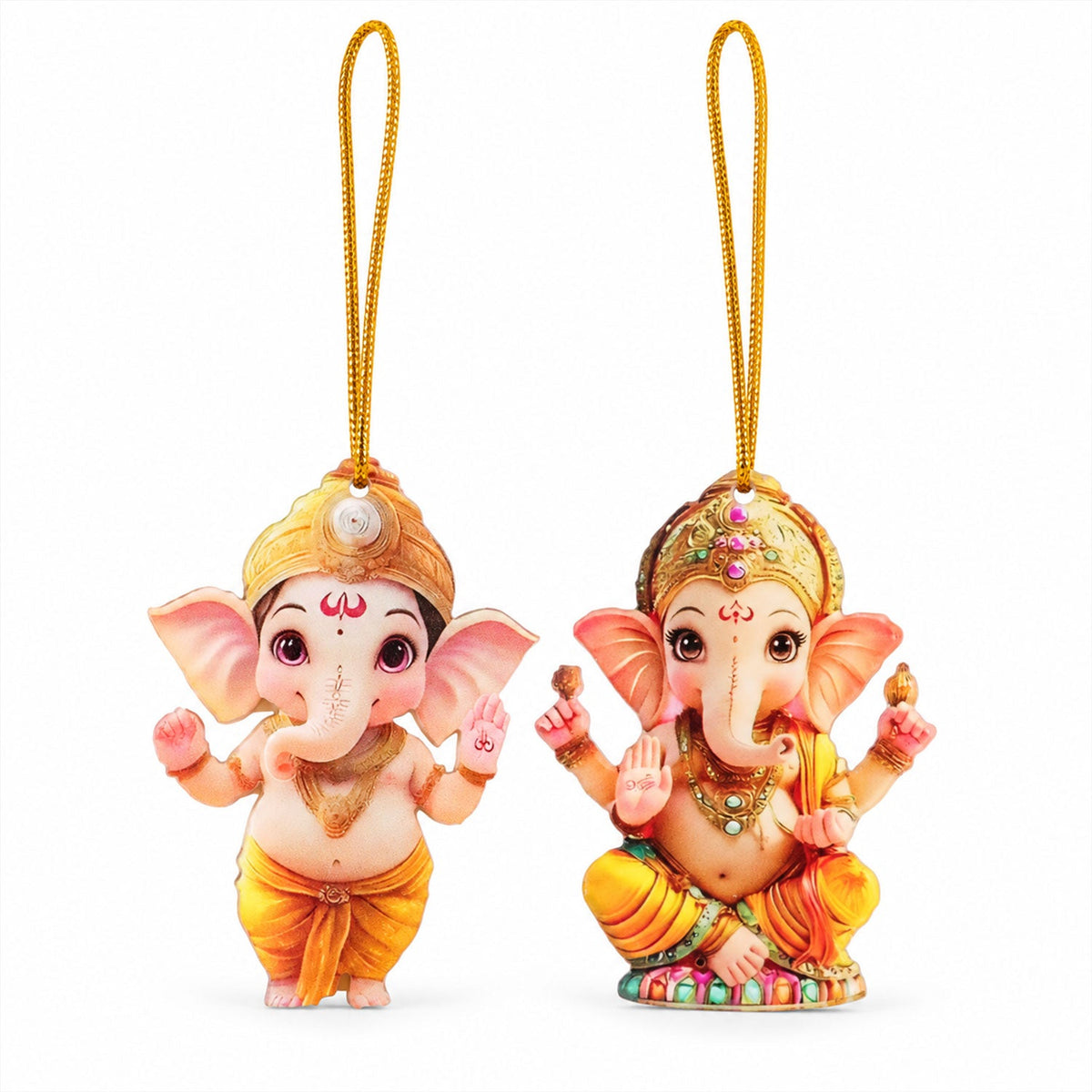 Ganpati Hanging Decoration With Braided Cord For Home And Festive Decor (1 Pc)