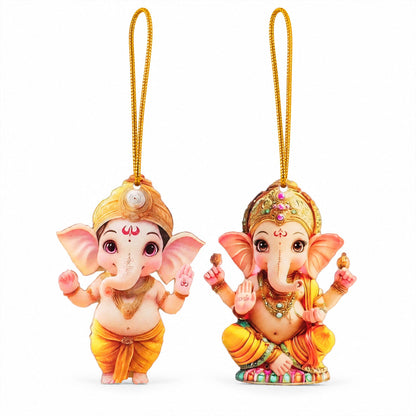 Ganpati Hanging Decoration With Braided Cord For Home And Festive Decor (1 Pc)