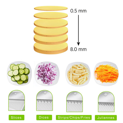 2803 Multi Functional Time Saving Adjustable Hand Press Vegetables Chopper