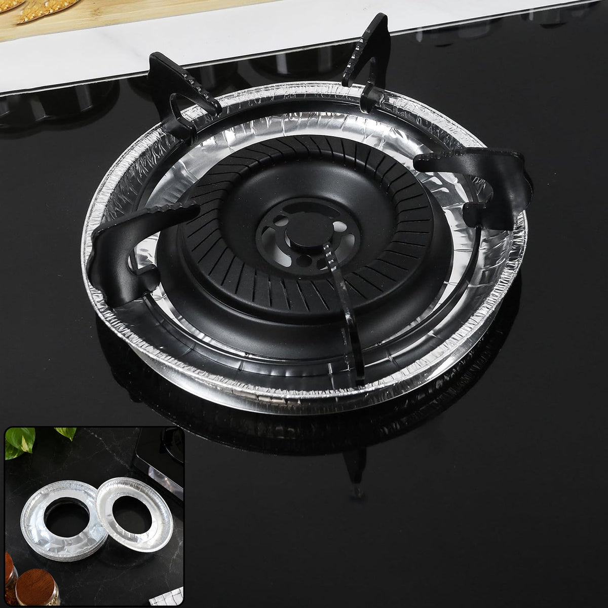 Plastic Gas Stove Burner Cover Liners For Kitchen Cleaning And Hygiene (10 Pc)