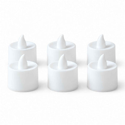 Red Glow Flameless Led Tealight Candles For Festive Home Decor (6 Pc Set)