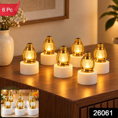 Mini Lantern Led Decorative Candle Lamps For Festive Home Decor (6 Pc Set)