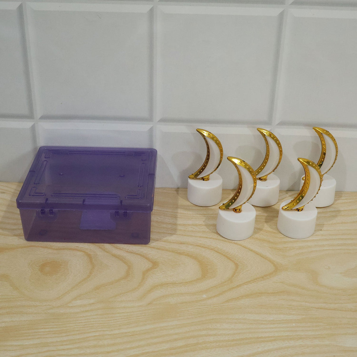 Moon Shape Flameless Led Tealight Candles For Festive Home Decor (5 Pc Set)