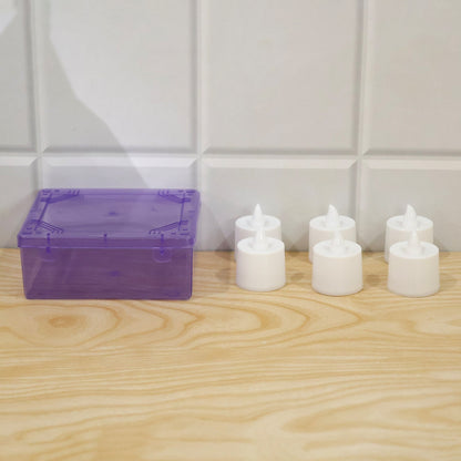 Green Flameless Led Tealight Candles For Festival And Home Decor (6 Pc Set)