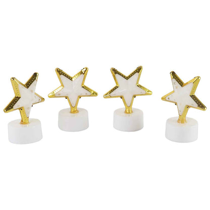 Decorative Star Shaped Flameless Led Candles (4 Pc)