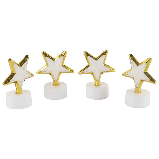 Decorative Star Shaped Flameless Led Candles (4 Pc)