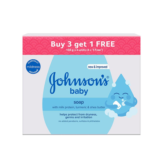 Johnson's Baby Soap For Bath Combo Offer Pack, 150g (Buy 3 Get 1 Free)