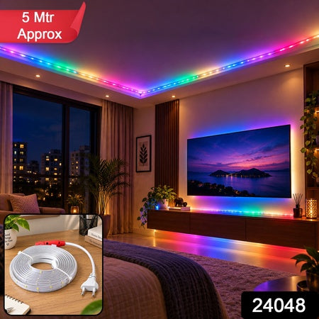 Rgb Decorative Led Running Rope Light With Inline Controller For Home Room Decor