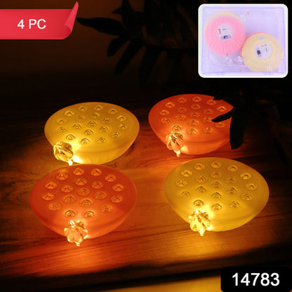 Set Of 4 Lotus Canopy Led Decorative Lamps