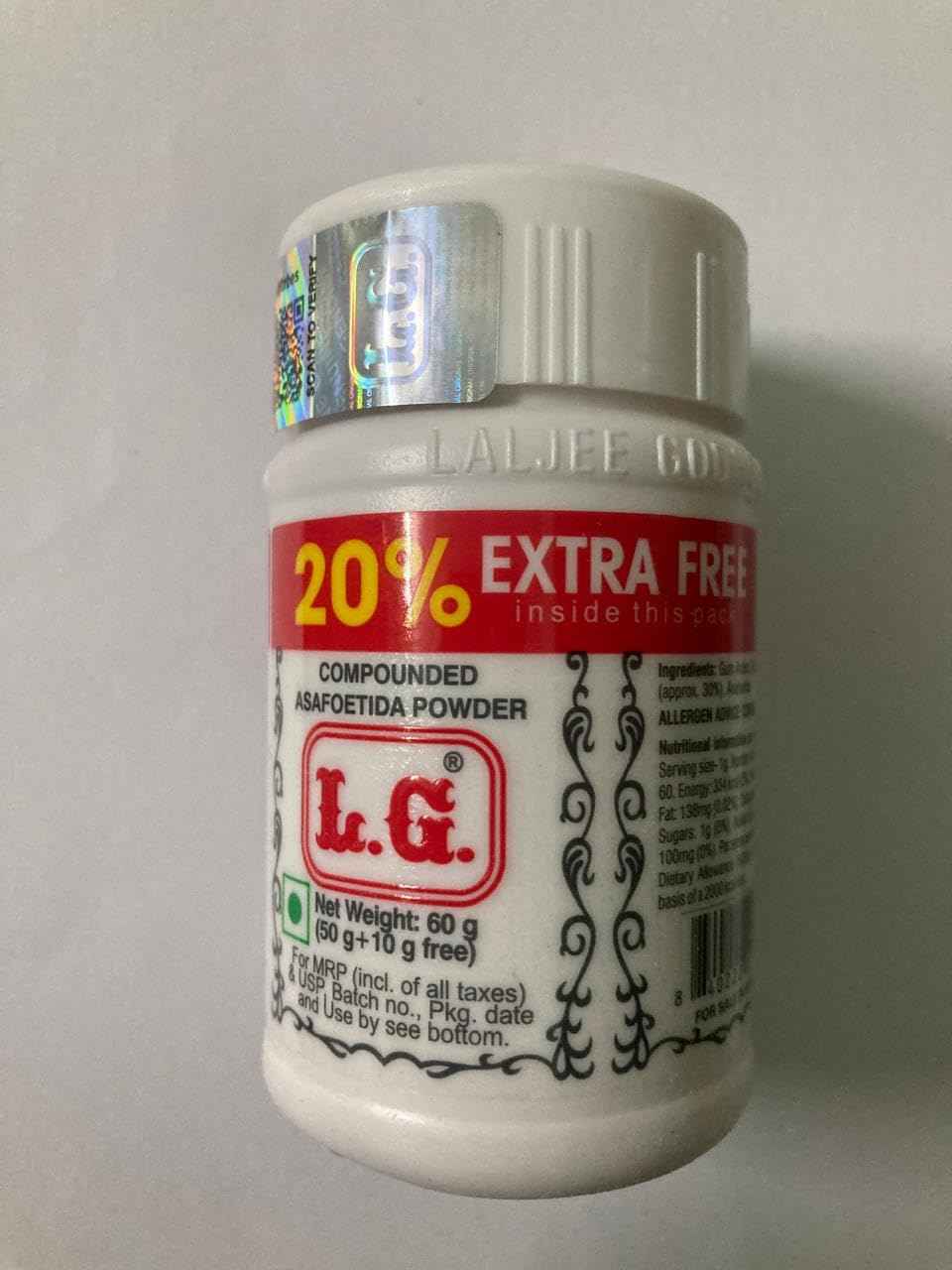 LG LALJEE GODHOO & CO. Asafoetida Powder, 50 G Or 50 G+10 G (Weight May Vary).