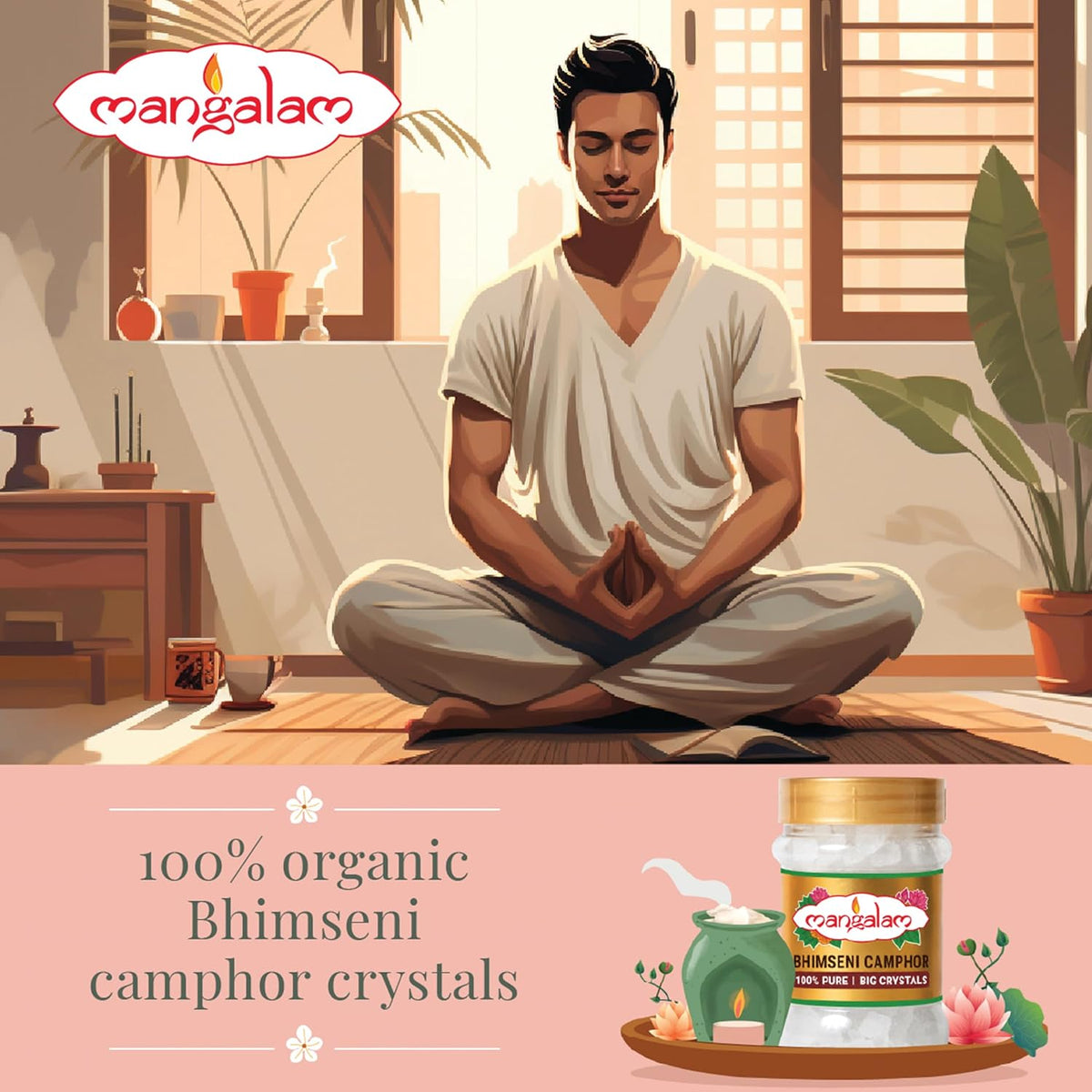 MANGALAM Bhimseni Camphor 100g Jar - Pack Of 1