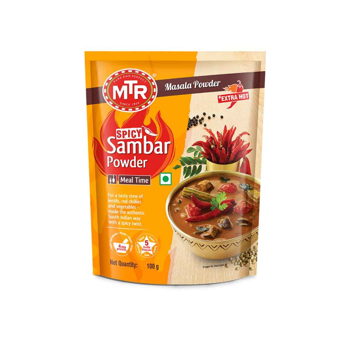 MTR Spicy Sambar Powder Authentic Sambar with a spicy twist | 100g
