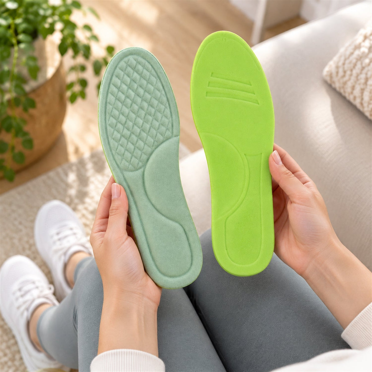 Soft Foam Shoe Insoles With Textured Surface For Daily Wear (1 Pair Size 45-46)