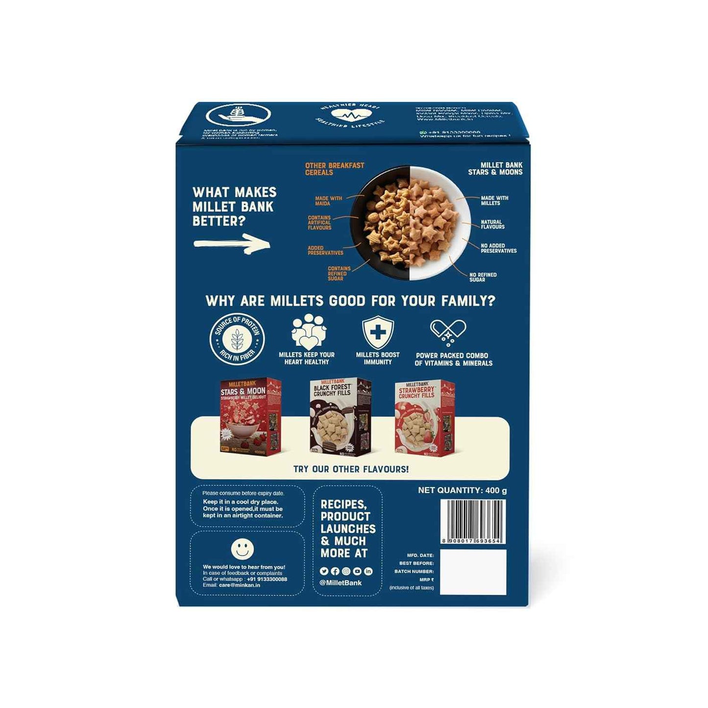 Millet Bank Stars and Moons  Chocolate Millet Delight 400G