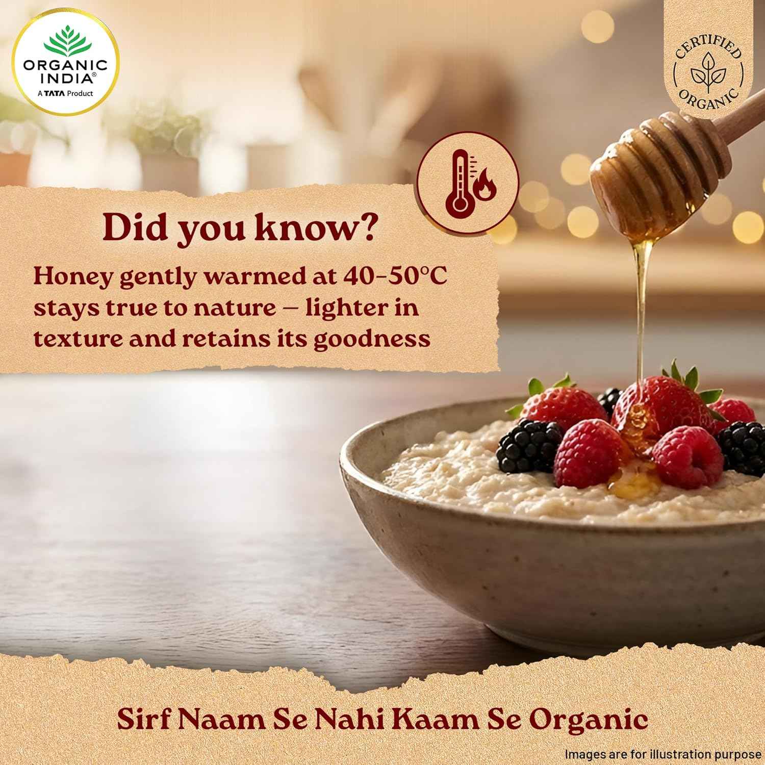 ORGANIC INDIA Himalayan Multi Floral Honey 250g, Raw & Unprocessed, Natural & Organic, Sourced From the Shivalik Range of the Himalayas, Rich in Nutrients, Antioxidants
