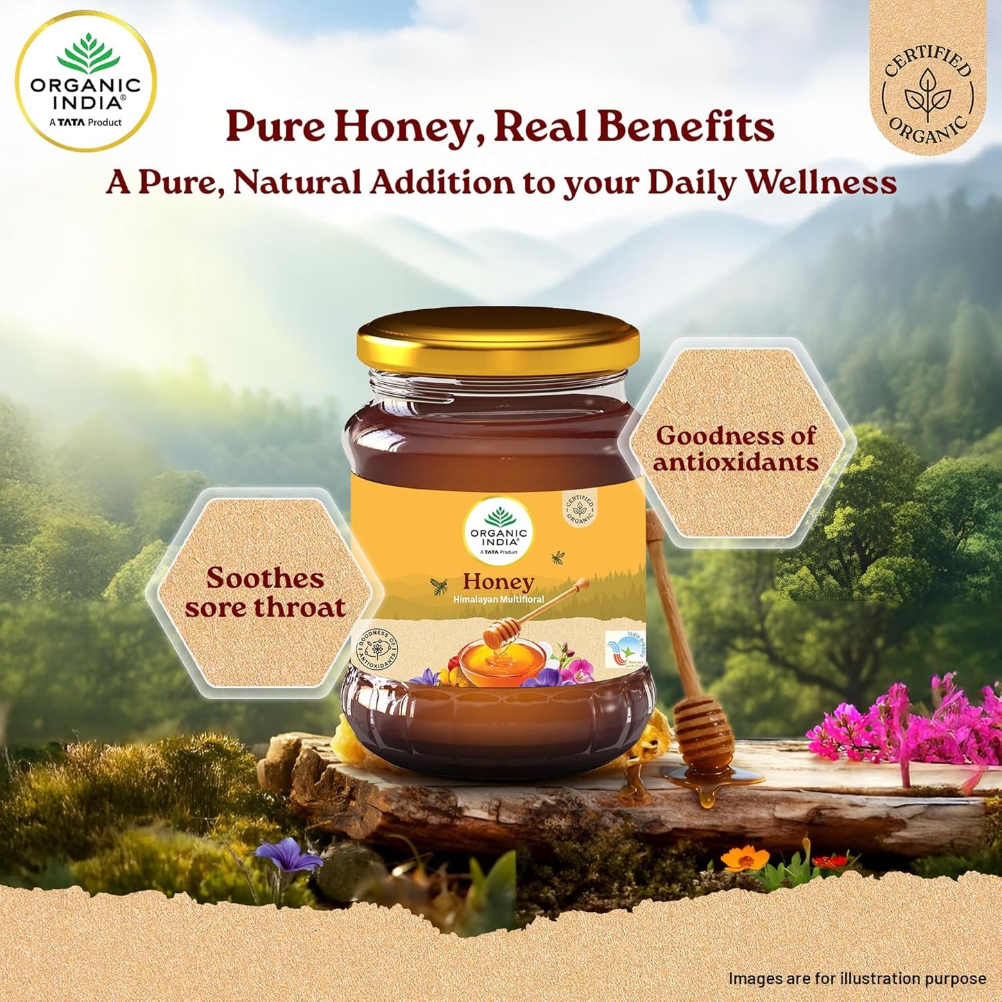 ORGANIC INDIA Himalayan Multi Floral Honey 250g,