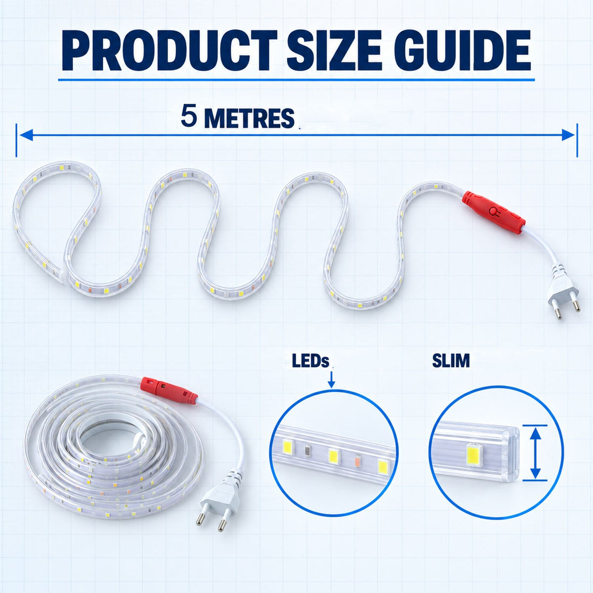 Rgb Decorative Led Running Rope Light With Inline Controller For Home Room Decor