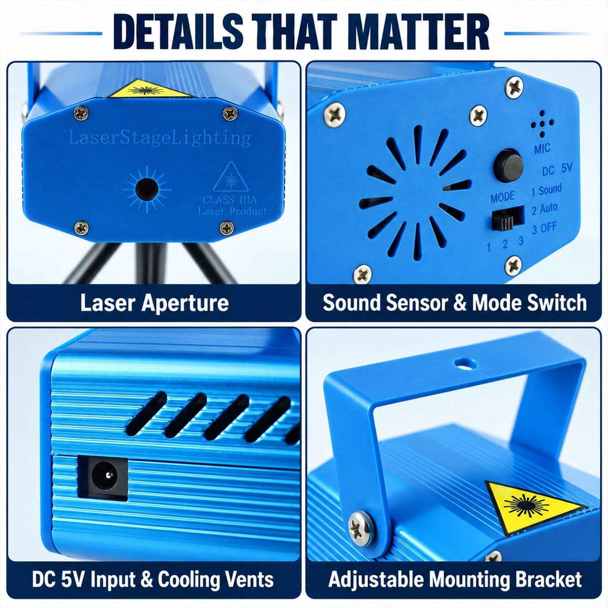 Sound Activated Laser Dot Projector Party Light With Tripod (1 Set)