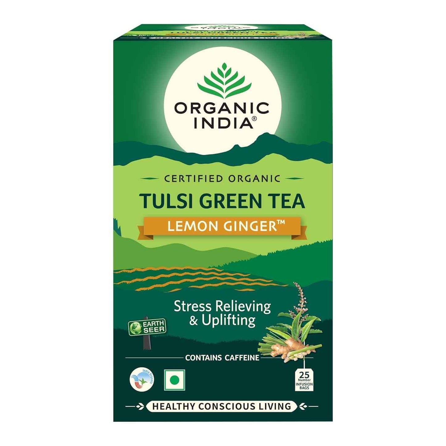 Organic India Lemon Ginger 25 tea bags