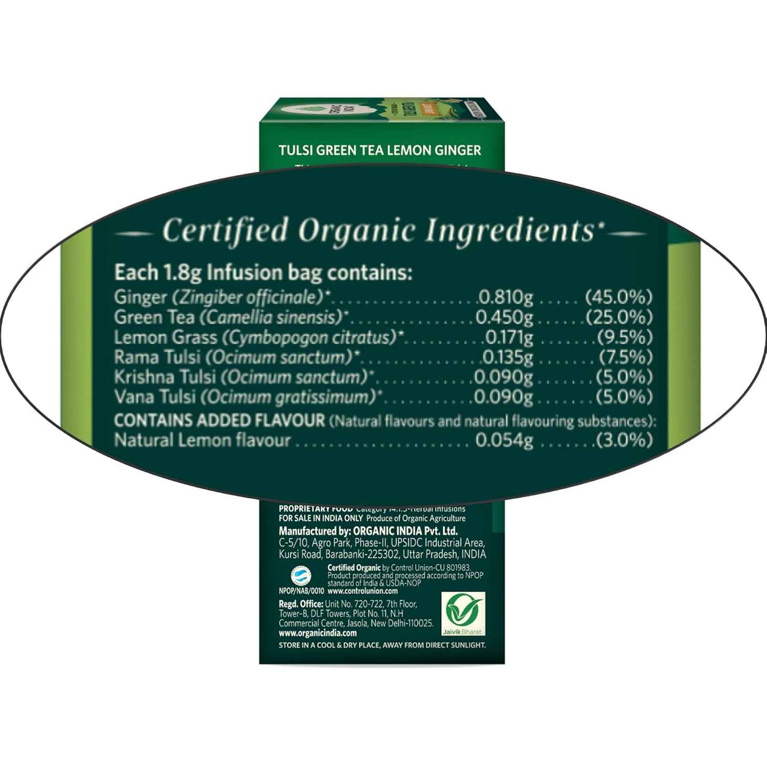Organic India Lemon Ginger 25 tea bags