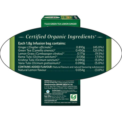 Organic India Lemon Ginger 25 tea bags