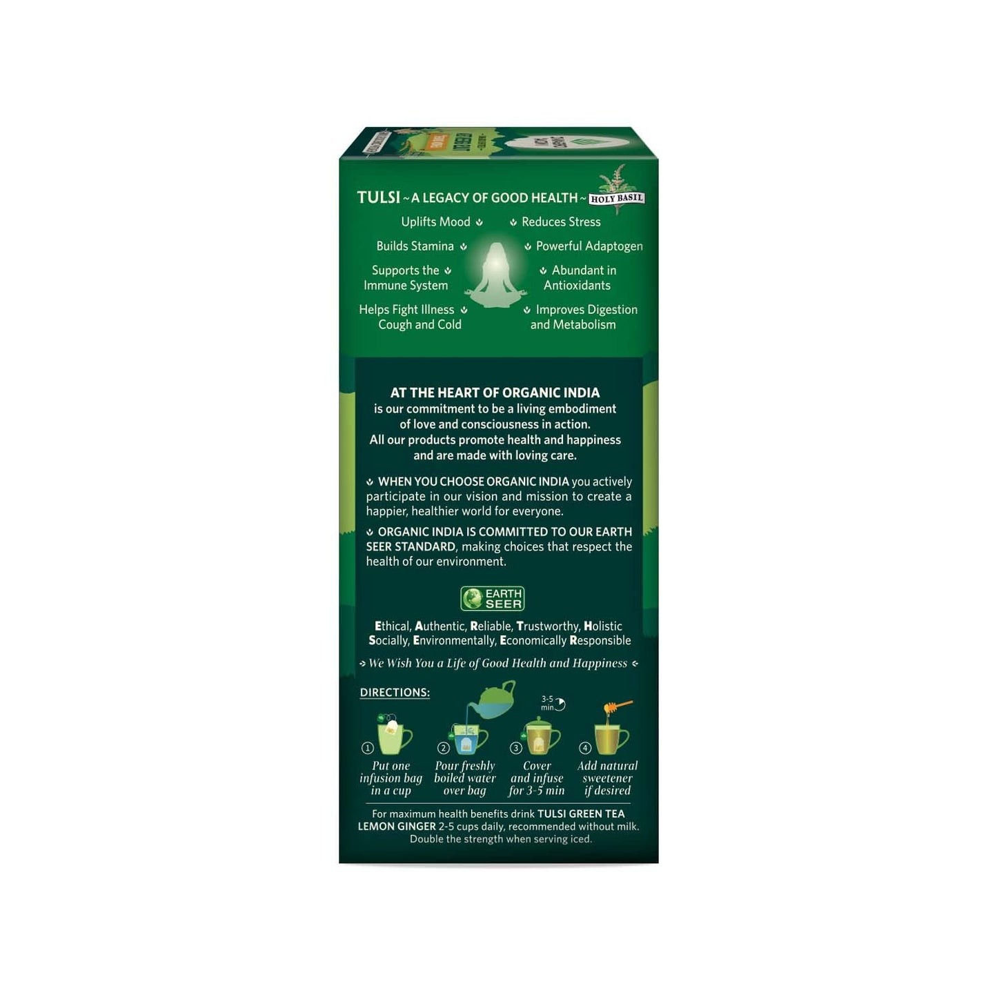 Organic India Lemon Ginger 25 tea bags