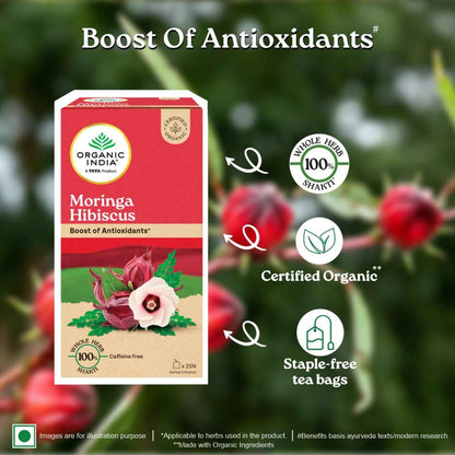 Organic India Moringa Hibiscus Infusion, 25 Tea  Bags