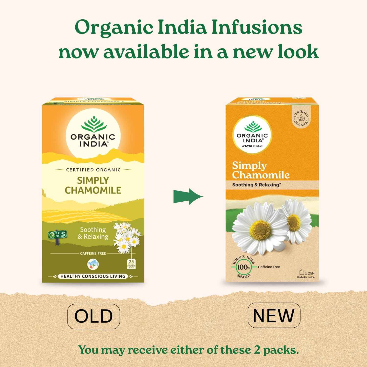 Organic India Simply Chamomile Infusion, 25 Tea Bags,