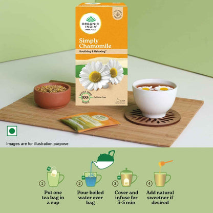 Organic India Simply Chamomile Infusion, 25 Tea Bags,