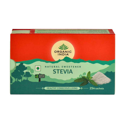 Organic India Stevia Powder – 25 Sachets | Plant-Based Natural Sweetener