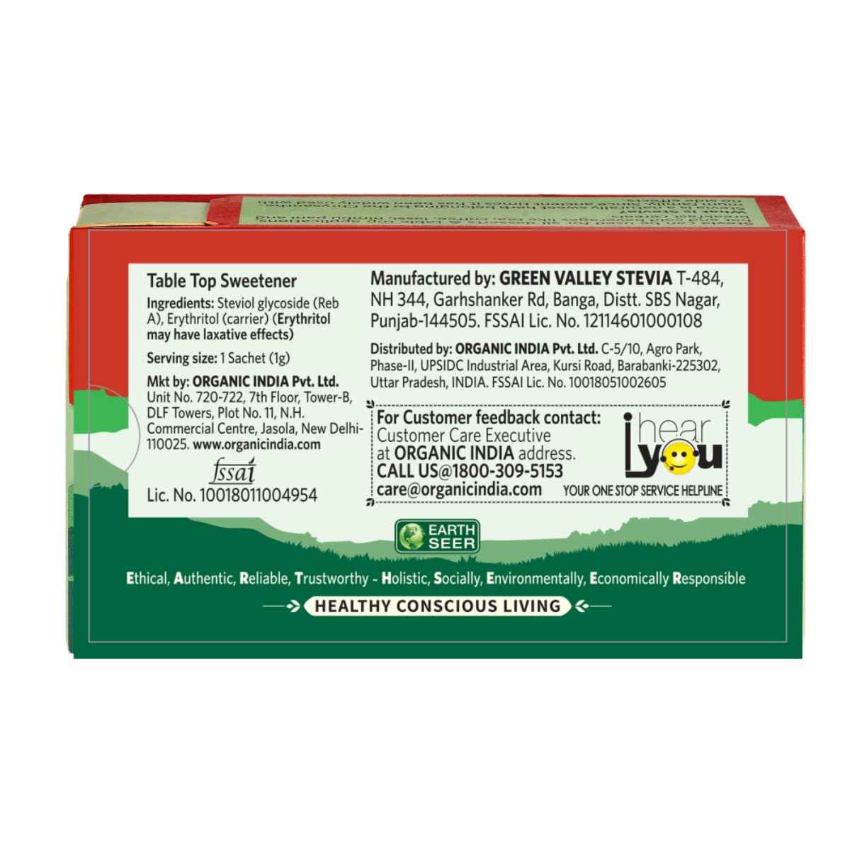 Organic India Stevia Powder – 25 Sachets | Plant-Based Natural Sweetener