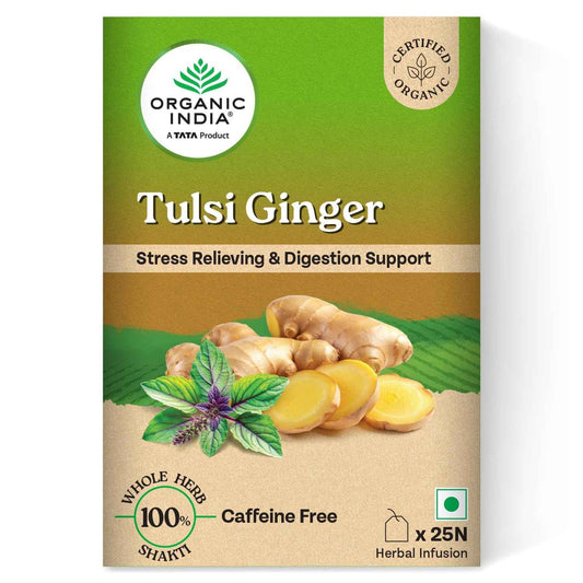 Organic India Tulsi Ginger - 25 Tea Bags,